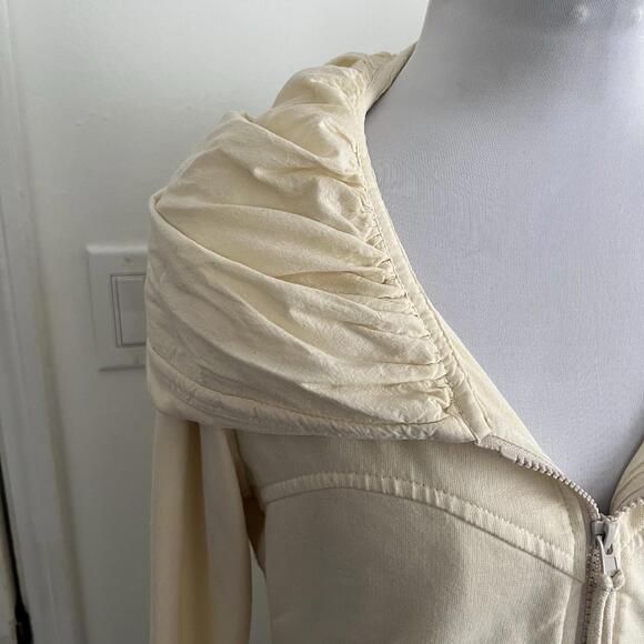 Prairie Underground Cream Cloak Hoodie 100% Organic Cotton Made in Seattle Sz L - Picture 6 of 9